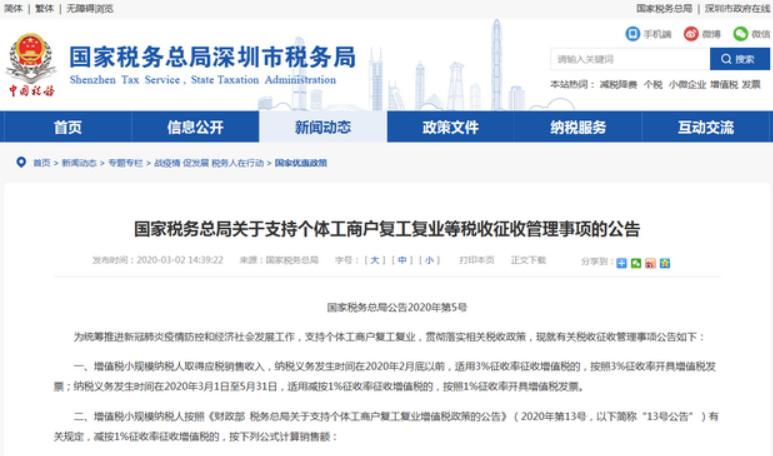 惠企|权威解读:3月起,个体工商户增值税征收率降到1％