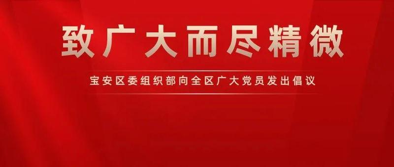 致广大而尽精微，宝安区委组织部向全区广大党员发出倡议！