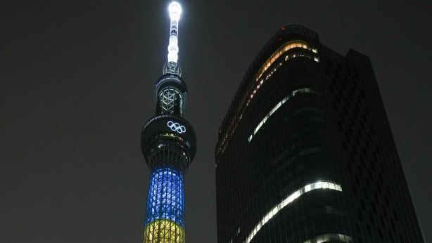 东京晴空塔为奥运亮灯