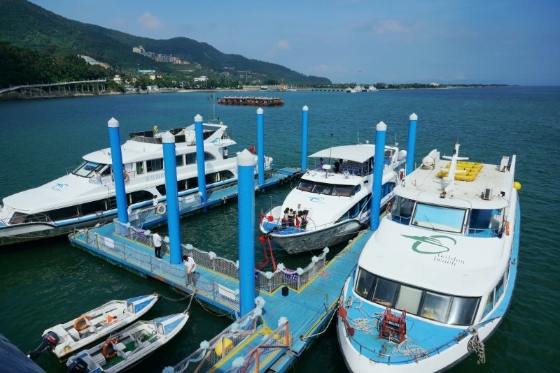 目前,位于深圳市盐田海鲜街处的金色海岸游船观光码头已全面复工,"