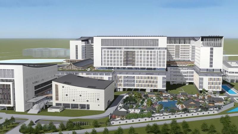 聚焦市中医院光明院区正在建设效果图尽显中式意境美