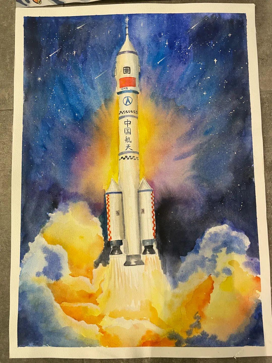 小学组(美术类)一等奖《中国航天》徐子乔 绘