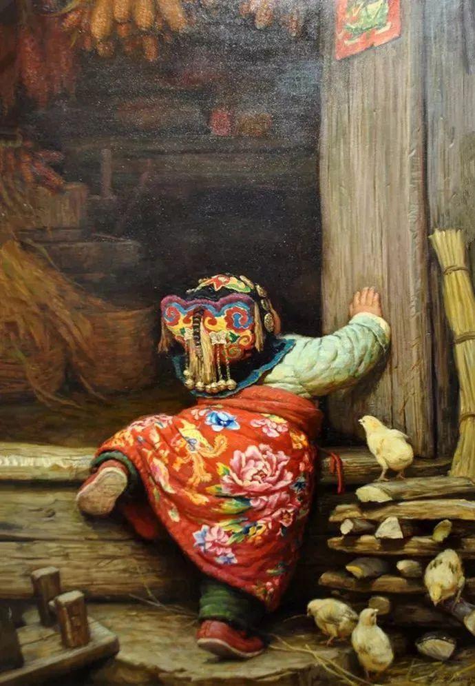 分享油画里的童年终身难忘的乡愁