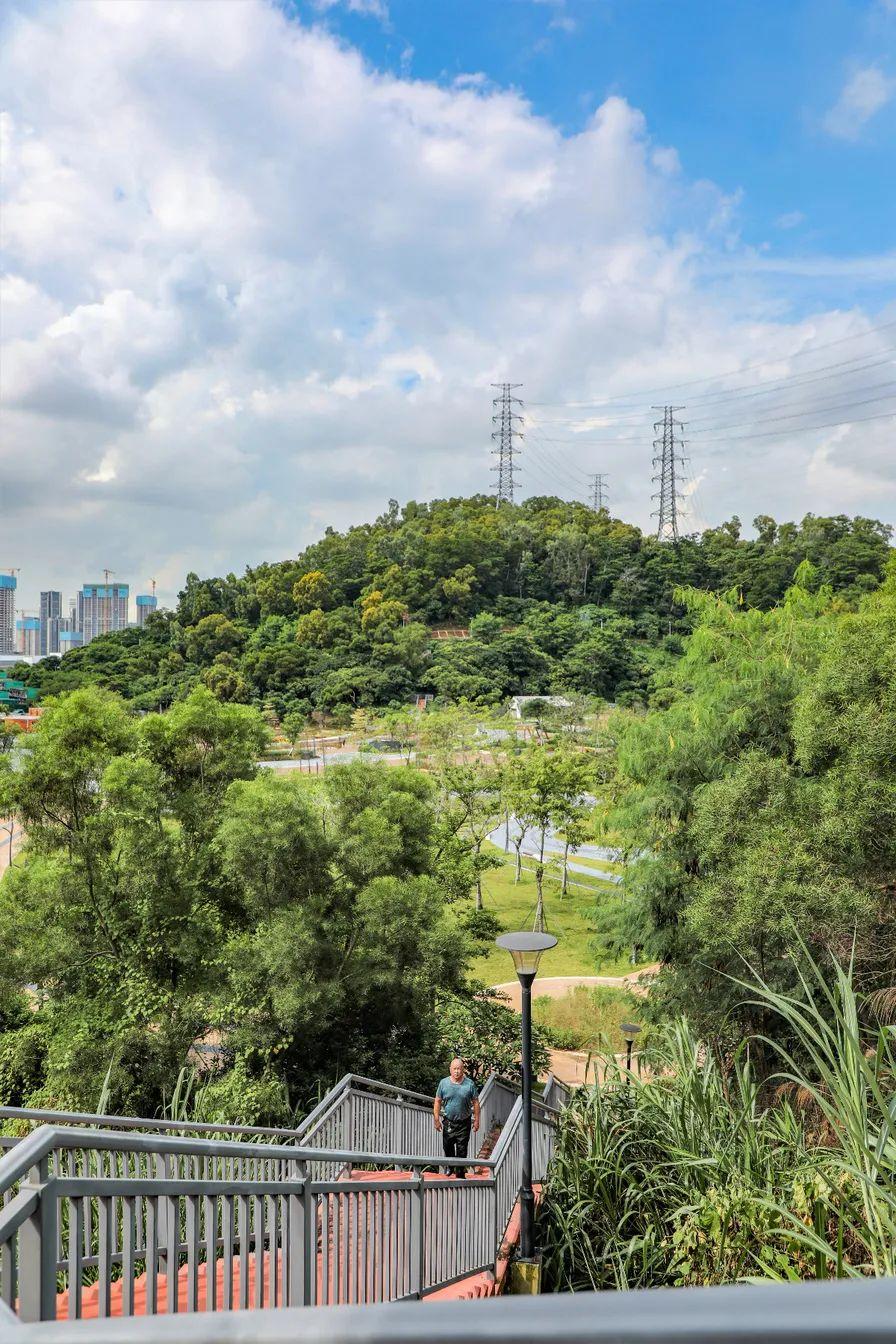 山林, 水库,落日,都市尽收眼底!