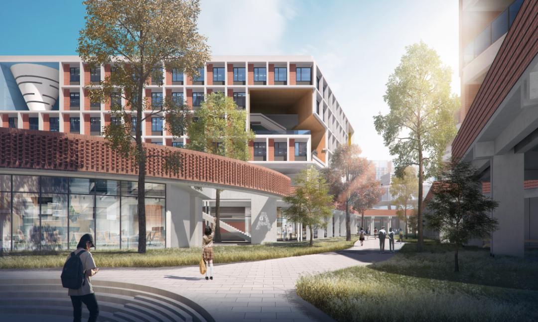 坪地高中园高清超美大图来袭▲ 艺术学校中庭▲ 艺术学校图书馆