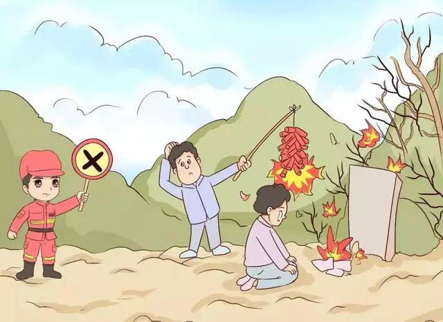 严禁在林区上坟烧纸,烧香点烛,燃放鞭炮,请文明祭祀,消除林火隐患.